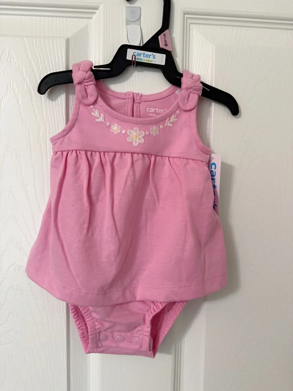Carter's Pink Sleeveless Floral Embroidered dress